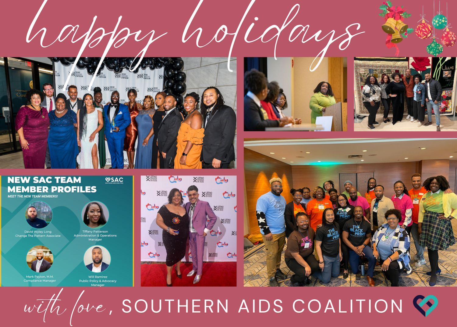 happy holidays with love southern aids coalition with various photos from our year